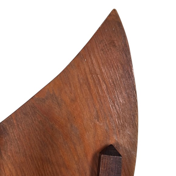 Vintage MCM Hand Made Crescent Moon Stair Step Wood Wall Shelf Celestial Decor - Picture 8 of 13